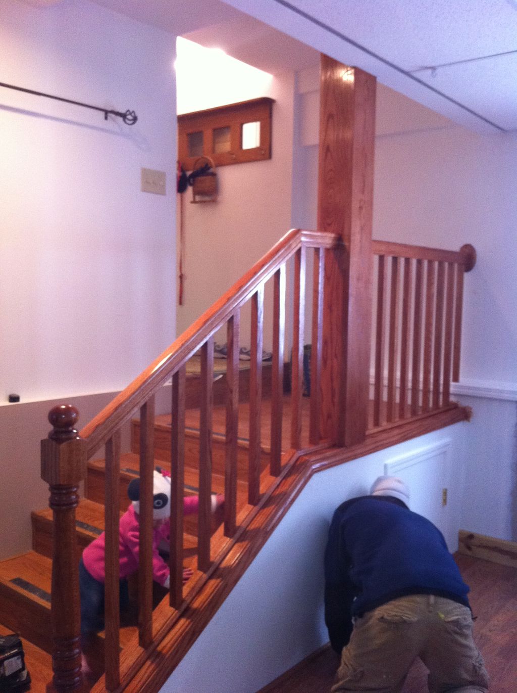 New stair railing.  With a small close under the s