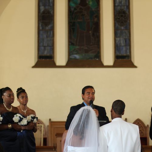 Conducting a church wedding for a wonderful couple