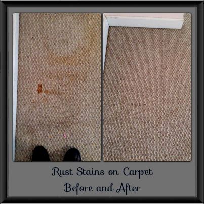 Rust stains on berber carpet before and after/