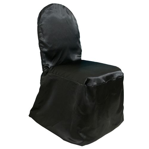 Black satin chair covers
