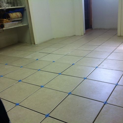 Basement tile floor 3/13