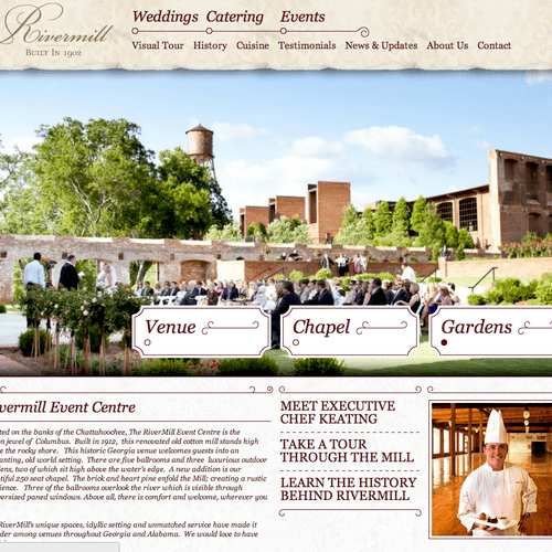 Web Design for Rivermill Event Centre. See this pi