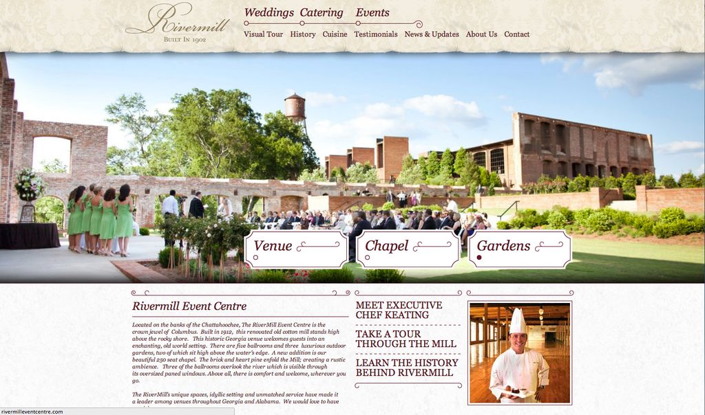 Web Design for Rivermill Event Centre. See this pi