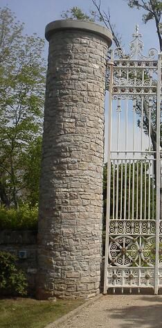 Custom stone gated entrance pillars. Can design yo