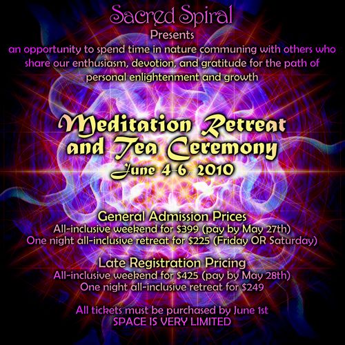 Flyer for Sacred Spiral spiritual retreat.