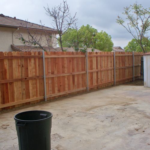 new wood fence replaced