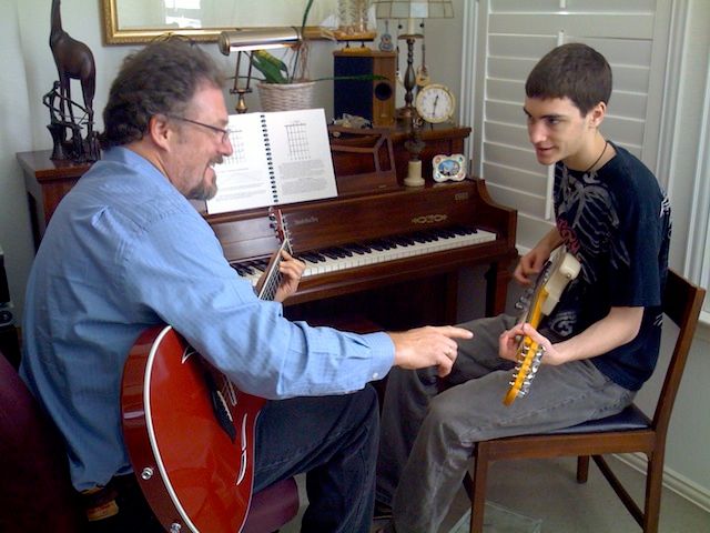 Personal guitar instruction using the students fav