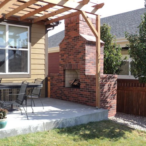 We installed Pergola and outdoor fireplace.