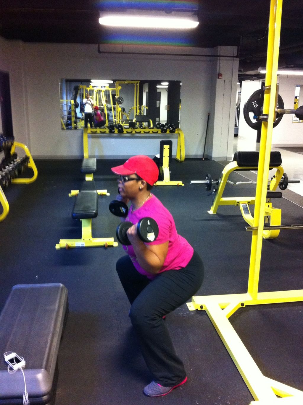 Squat to bicep curl.