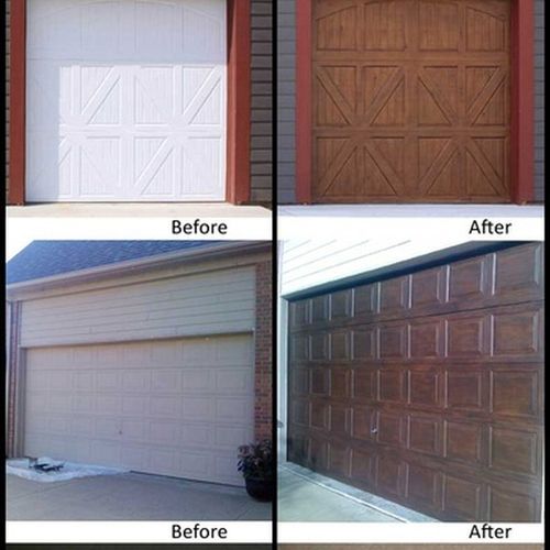 Garage doors before and afters