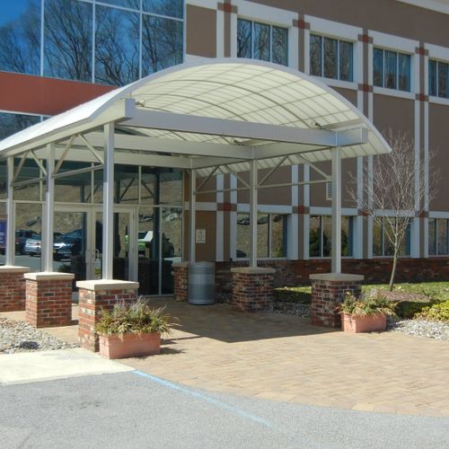 A steel canopy we build for Health Quest in Poughk