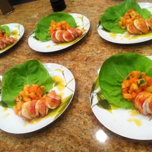 Lobster Tail and Tropical Melon Salad with Vanilla