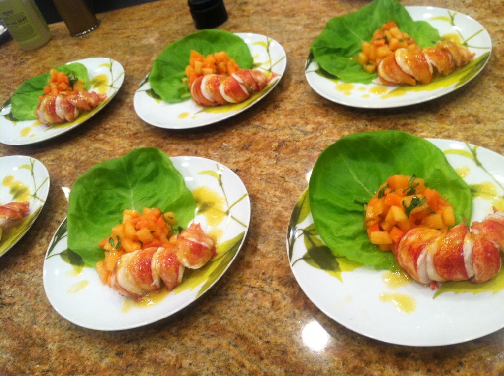 Lobster Tail and Tropical Melon Salad with Vanilla
