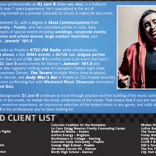 bio and client list from press kit