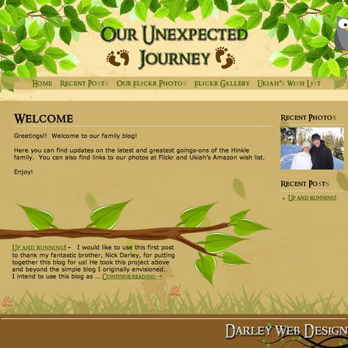 Website was built using WordPress for my sister an