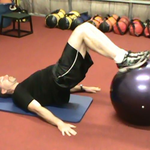hamstring curls with exercise ball