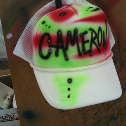 hand painted airbrushed hat