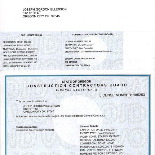 Oregon General Contractors License
