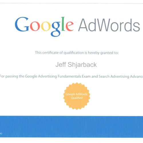 Completed Google Adwords Fundamentals and Advanced