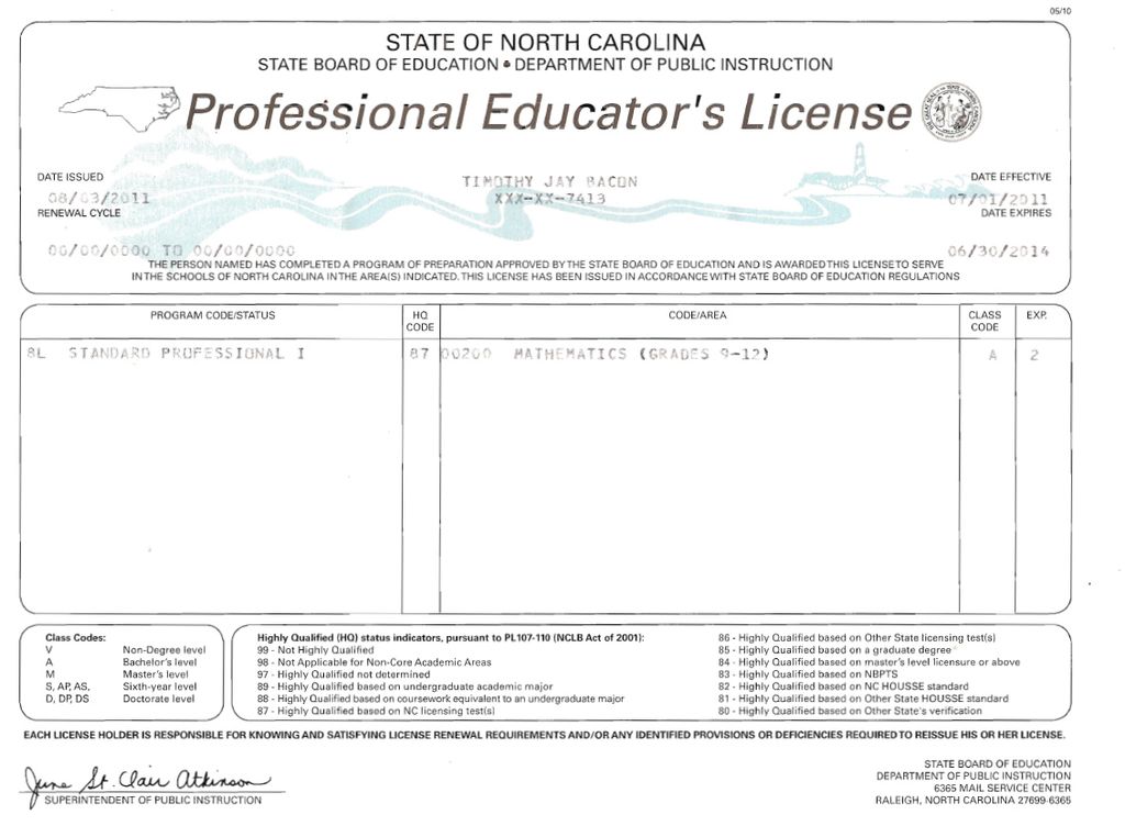 Teaching License