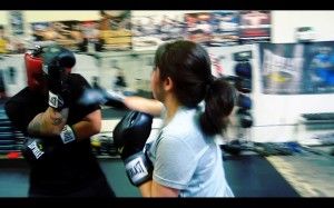 Cardio Boxing During Our Boot Camp Class