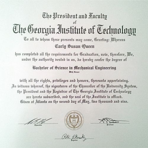 My undergraduate degree - Bachelor of Science in M