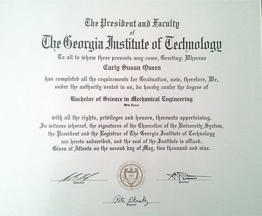 My undergraduate degree - Bachelor of Science in M