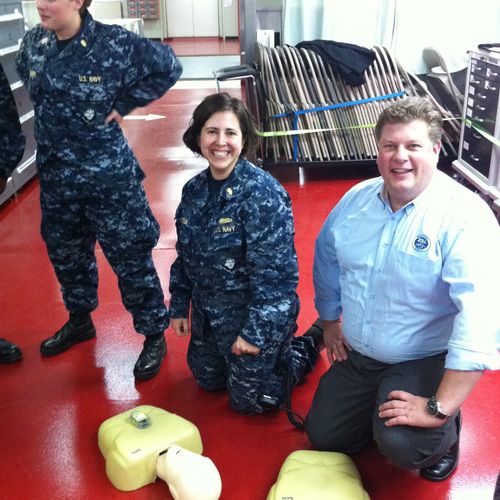 Teaching CPR on board the USNS Comfort Hospital sh