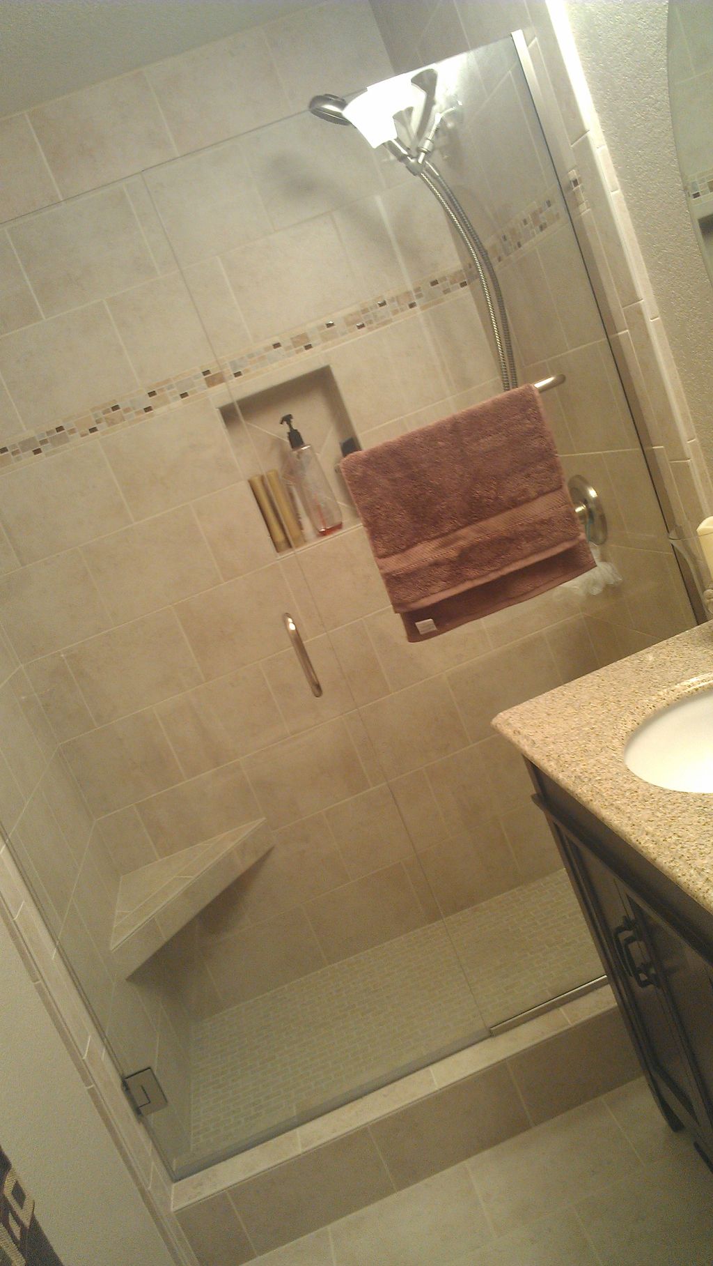 This was a bathtub that we turned into a walk in s