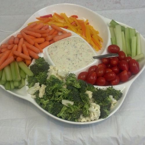 Simple veggie tray recently served at reception.