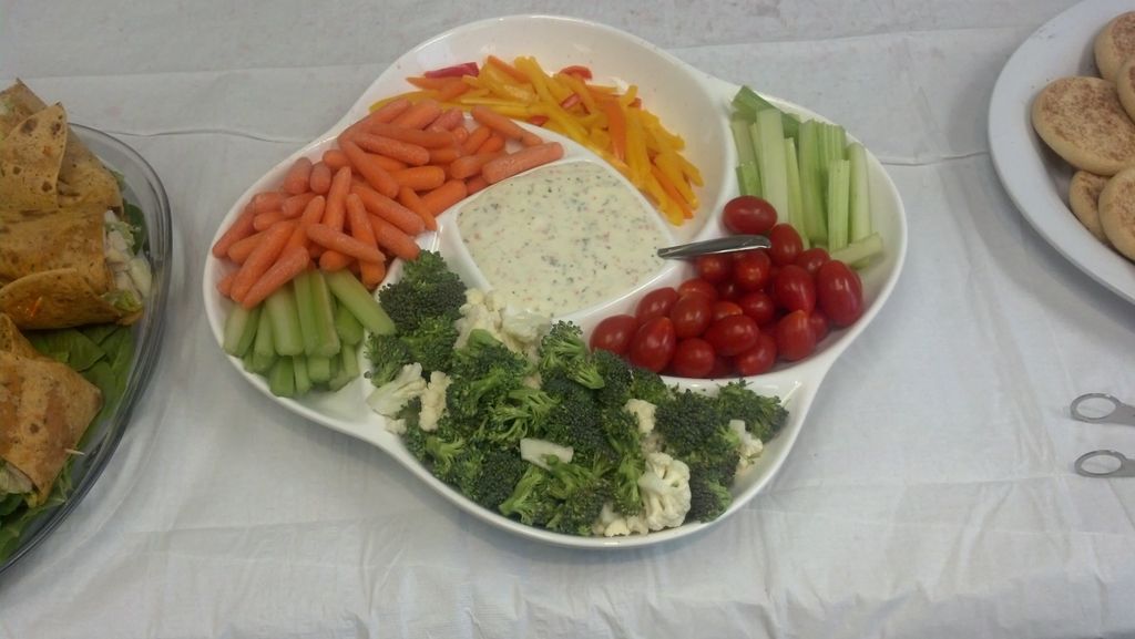 Simple veggie tray recently served at reception.