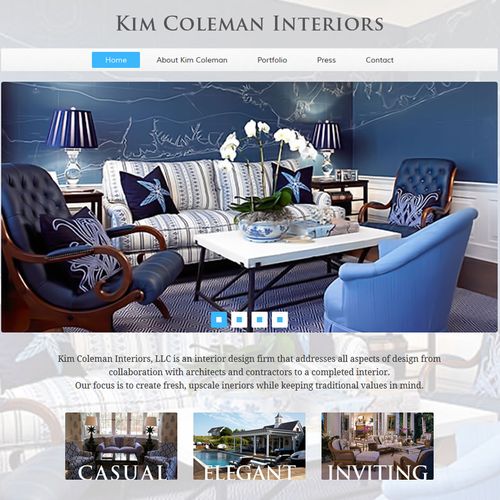 Website for Kim Coleman Interiors - kimcoleman.com