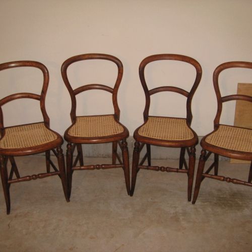 Four tiger maple chairs in perfect condition.  Add