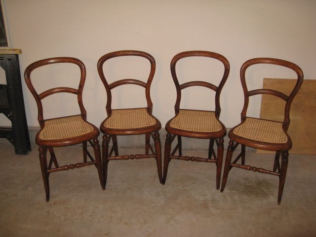 Four tiger maple chairs in perfect condition.  Add