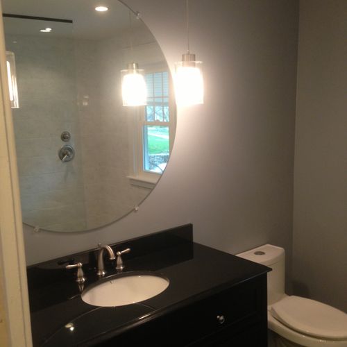 new vanity and granite top, new toilet