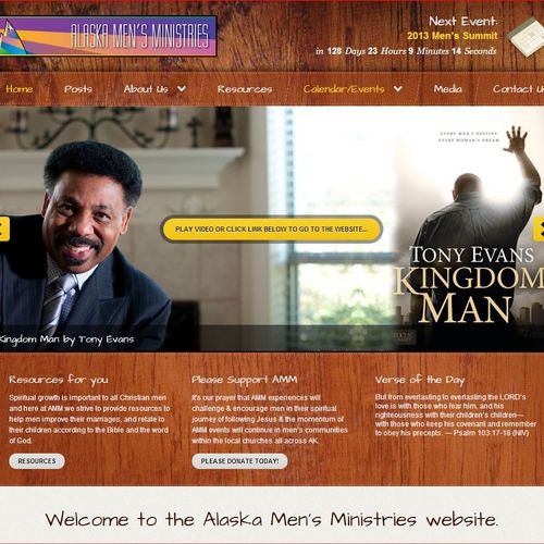 Alaska Men's Ministries - Website design, domain r