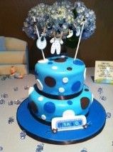 Blue Velvet Baby Shower Cake
