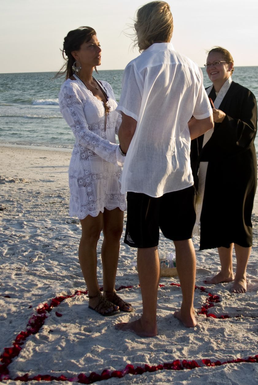 A marriage ceremony on a beautiful summer eve