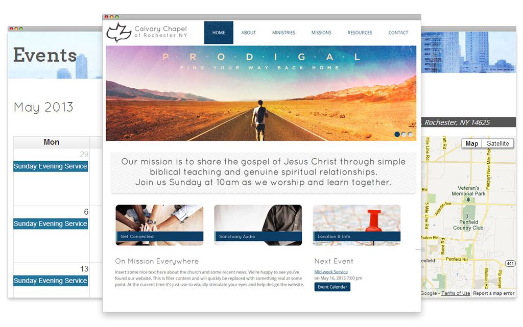 Responsive Webdesign for local church.