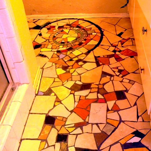 Mosaic Tile Artwork-Bathroom Floor
Ceramic,porceli