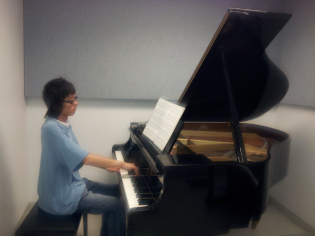 Practicing piano in UC Irvine