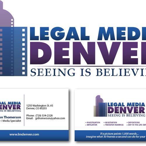 Logo and business cards created for a Denver media