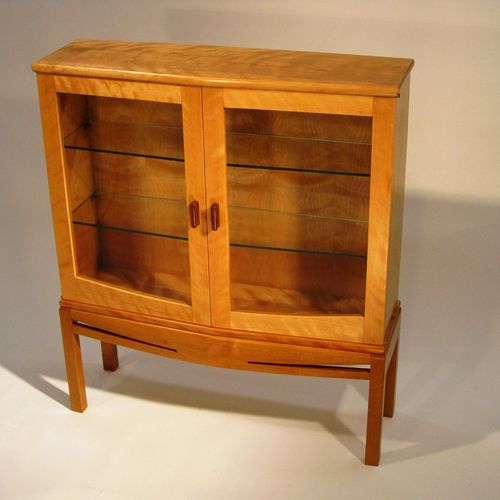 Solid wood curio/display cabinet made from rare wh