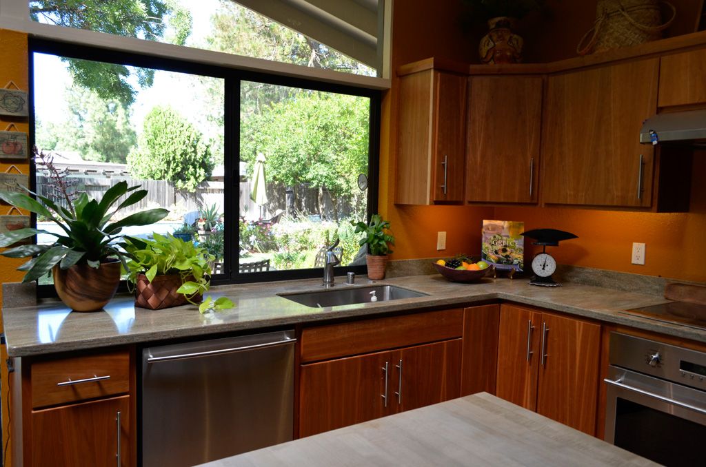 The design of the kitchen is simplistic and rustic