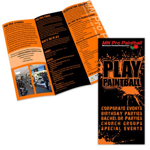 Brochure for MN Pro Paintball.