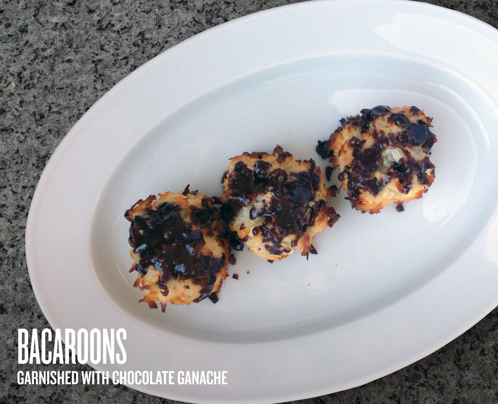 Coconut Macaroons with chocolate sauce