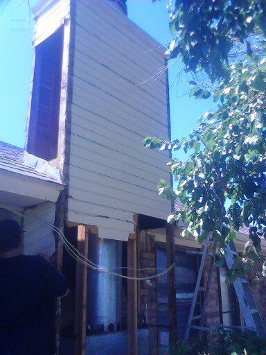 chimney before cement siding.