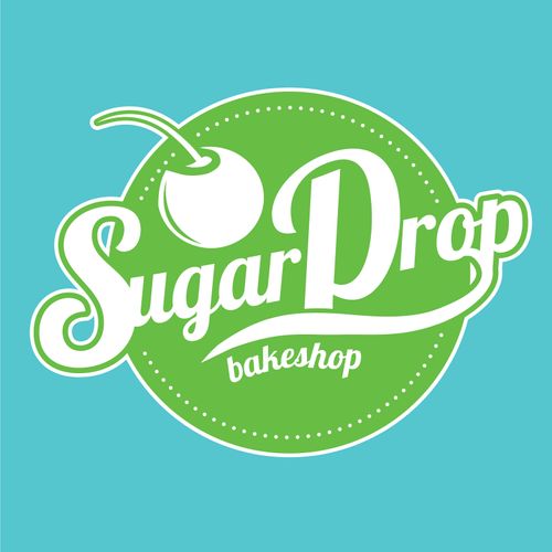 Logo for Sugar Drop Bake Shop. Website is under co