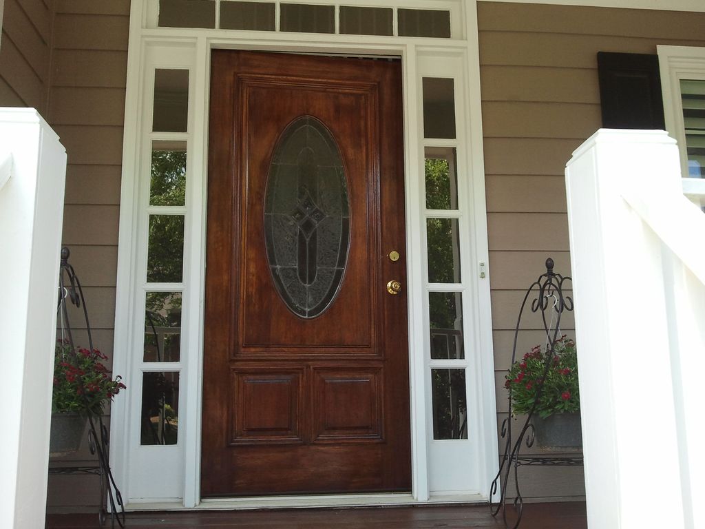 After- Refinished Door using Marine Grade Varnish