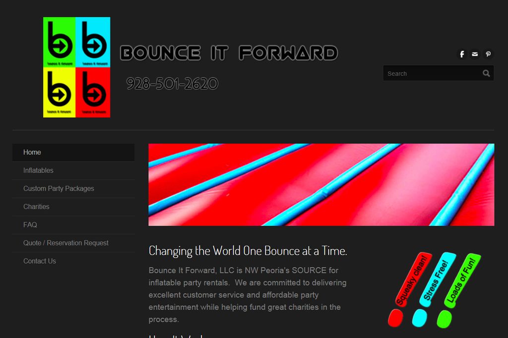 Website for Bounce It Forward, LLC.
www.bounceitfo